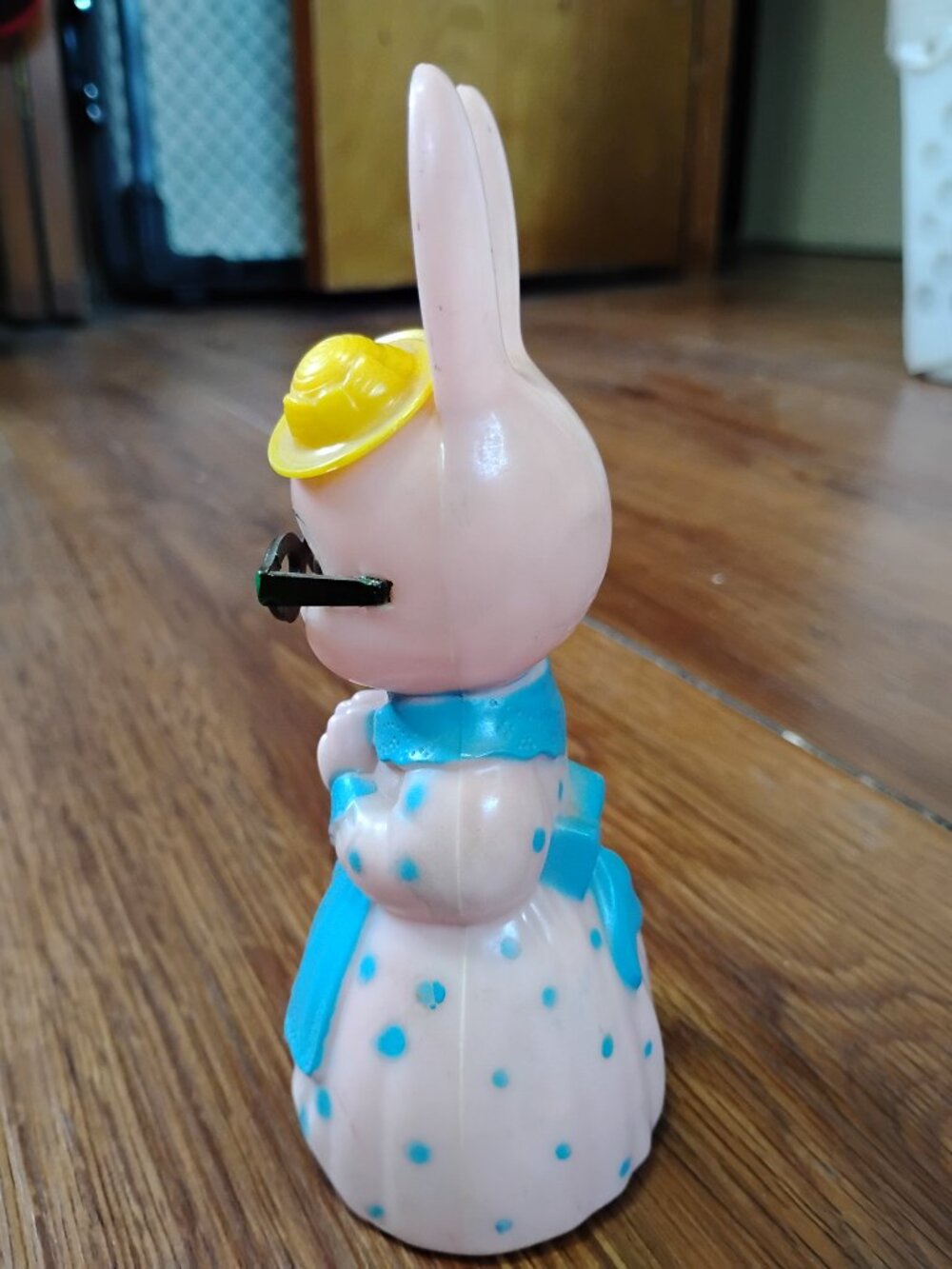 Vintage Knickerbocker Bunny Rabbit Plastic Rattle Toy - Picture 2 of 6